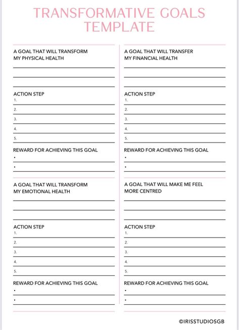 Transformative Goals Tracker | Goals Planner | Goals Template | Goals Journal | Goals Planner Printable | Instant Download Personal Planner Template, Goal Planner Template Free Printables, Goal Tracking Ideas, Corporate Goal Setting, Self Growth Planner, 2024 Goal Planner, Goal Mapping Template, 2024 Goals Template, Monthly Goals Ideas Inspiration