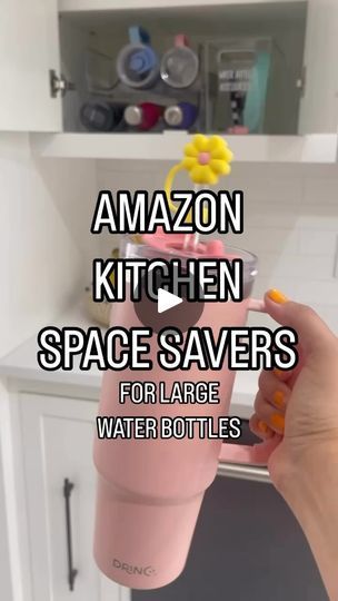 Drink Cabinet, Kitchen Space Savers, Water Bottle Organization, Large Water Bottle, Drinks Cabinet, Organizing Tips, Space Savers, Kitchen Space, Sleek Look