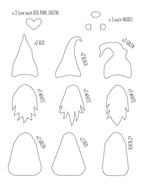 Gnome Template Free Printable, Felt Patterns Free Printables, Printable Gnome Patterns Free, Printable Gnome Patterns, Gnome Stencil, Gnome Template, Felt Gnomes, Felt Ornaments Patterns, Girl Gnome