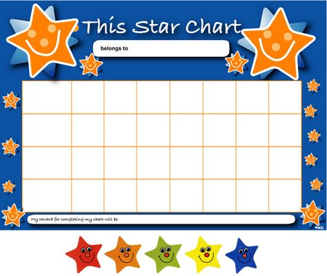 Star goal chart weekly Star Chart For Classroom, Star Reward Chart, Star Chart For Kids, Behavior Sticker Chart, Sticker Reward Chart, Sticker Chart Printable, Behavioral Management, Free Printable Behavior Chart, Reward Chart Template