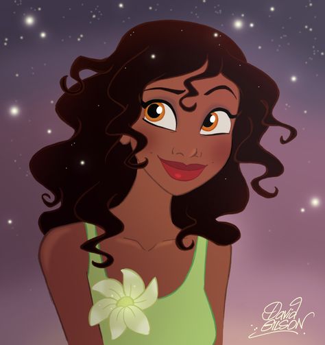 Tiana Hair Down  Finally! It's always in a bun. Tiana Disney, Tiana And Naveen, Princesa Tiana, Disney Princess Tiana, Frog Princess, Disney Nerd, Princess Tiana, Princess And The Frog, Princesa Disney