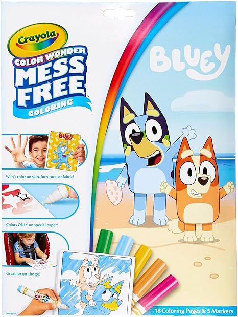 Amazon.com: Crayola Bluey Color Wonder Coloring Set, 18 Bluey Coloring Pages, Mess Free Coloring for Toddlers, Holiday Gift, Stocking Stuffers : Crayola: Everything Else Coloring For Toddlers, Bluey Coloring Pages, Bluey Toys, Coloring Set, Color Wonder, Free Coloring, Markers, Coloring Pages, Wonder