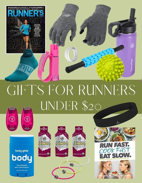 Here are my top gift ideas for runners under $20. Gift For Runner Women, Running Gifts For Women, Runner Gift Basket, Gifts For Runners Men, Running Gift Basket, Runners Gift Basket, Runner Gift Ideas, Good Running Shoes, Coach Presents