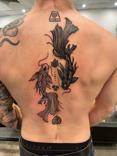 Aesthetic Tattoo Ideas, Atla Tattoo, Pisces Tattoo Designs, Avatar Tattoo, Pisces Tattoos, Tattoo Inspiration Men, Pieces Tattoo, Back Tattoos For Guys, Tatuaje A Color