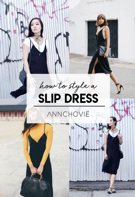 How to Style a Slip Dress @ Annchovie.com. Let me show you how I style my summer staple, the slip dress. This versatile piece is perfect for looking chic in the summer, transitioning into evening wear, and transitioning into the cooler months of Fall. Outfit details: Zara shirt, Urban Outfitters slip dress, Shop Kavano necklace, Fossil crossbody bag, Aquazzura flats How To Style A Slip Dress, Style A Slip Dress, Aquazzura Flats, Short Slip Dress, Fossil Crossbody Bags, Fossil Crossbody, 90s Trends, Into Fashion, Zara Shirt