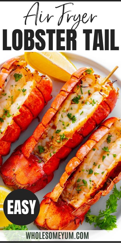 Air Fried Lobster Tail How To Make Lobster Tails In Air Fryer, Lobster Tail Air Fryer, Airfry Lobster Tail, Air Fry Lobster Tail Recipe, How To Cook Lobster Tails In Air Fryer, Air Fried Lobster Tails, Lobster In Air Fryer, Cook Frozen Lobster Tail, Airfryer Lobster Tail