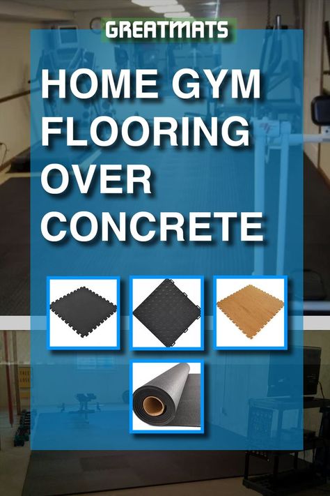 greatmats home gym flooring over concrete Gym Flooring Ideas, Flooring Over Concrete, Workout Room Flooring, Basement Home Gym, Concrete Basement Floors, Best Flooring For Basement, Basement Floors, Concrete Basement, Basement Flooring Options