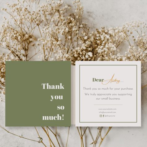 Thank You Card Template in Canva, Thank You Card Template Printable, Thanks For Your Purchase Card, Package Insert, Poshmark Thank You Card