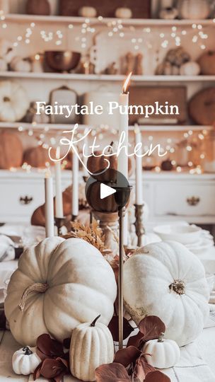 2K views · 1.1K reactions | Last years Fairytale Pumpkin Tablescape in our kitchen. I went crazy over the Cinderella pumpkins from @traderjoes and because my daughter was having a Cinderella themed birthday party right after this we incorporated a bunch of the twinkly lights and pinky peach and teal Cinderella pumpkins! It was soooo magical ! Can’t wait for this years fall decor !   Home advice| Views | Home Style | Farmhouse | Cottage | Vintage Home | fall | pumpkin | autumn | Home Decor | cottage style | cozy | kitchen | hutch | cozy interiors | interior design | home trends |tablescape | Antiques | woods and whites | thrifted |  . .  . . .  #cottagestyle #cottagecore #cozyhome #falldecor #cottagesandbungalows #pumpkin #tablescape #halloweendecor #autumnmood #kitchendecor #myantiquedhome Pumpkin Tablescape, Fall Decor Home, Home Decor Cottage, Cozy Interiors, Cottage Core Style, Cinderella Pumpkin, Kitchen Hutch, Autumn Home Decor, Twinkly Lights