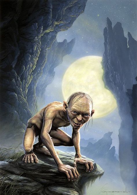 Gollum - "Lord of the Rings" trilogy Gollum Smeagol, John Howe, Star Wars Painting, Hobbit Art, Middle Earth Art, The Hobbit Movies, Tolkien Art, Lotr Art, Fellowship Of The Ring