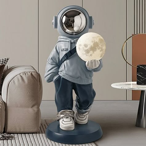 Cherry Accessories, Astronaut Decorations, Floor Sculpture, Luxury Lamp, Resin Floor, Living Room Decorations, Floor Decoration, Moon Lamp, Lamp Floor