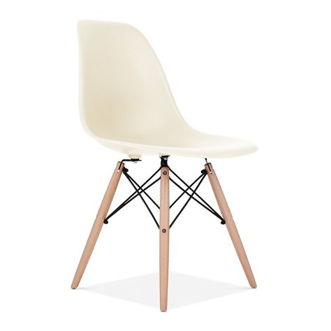 Charles Eames Off White DSW Chair Pink Office Chair, Chair Cafe, Dsw Chair, Chaise Restaurant, Eames Dsw, Funky Chairs, Dining Room Table Chairs, Plastic Dining Chairs, Comfortable Office Chair