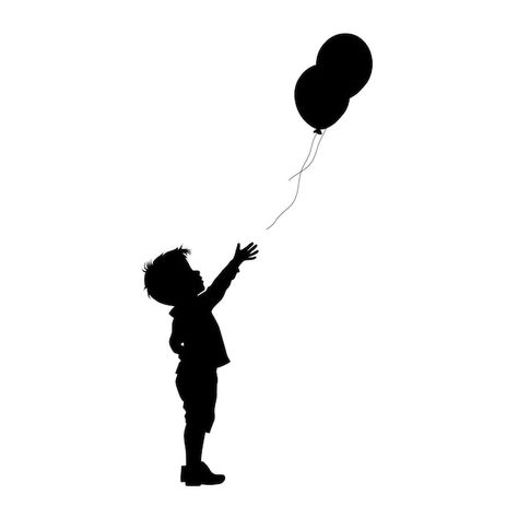 Dairy Art, Pose Library, Balloon Tattoo, Boy Silhouette, Body Template, Unique Words Definitions, Its A Girl Balloons, Girl Silhouette, Small Boy