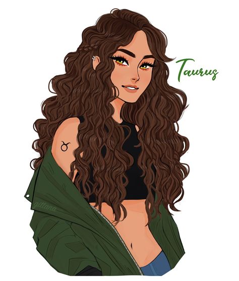 buenoo en la realidad asi soi Taurus Girl, Taurus Art, Illustration Art Girl, Zodiac Art, Girls Cartoon Art, Long Curly Hair, Digital Art Girl, Girly Art