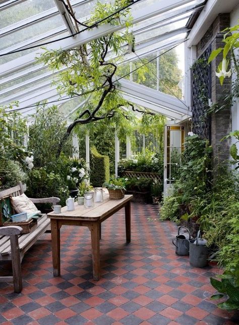 conservatory tiles Glass Conservatory, Garden Room Ideas, Conservatory Garden, Garden Globes, Sunroom Designs, Beauty Inspo, Glass Roof, Magical Garden, Garden Studio