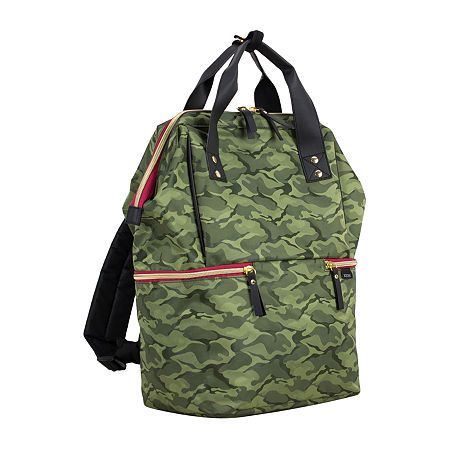 Features: Adjustable StrapsClosure Type: ZipperPocket Types: 2 Exterior Zip Pocket(s)Measurements: 11.25 Width/Inches, 15 Height/Inches, 7 Depth/InchesMax Strap Drop Length: 1 InchesBase Material: 100% PolyesterCare: Wipe CleanCountry of Origin: Imported Camo Top, Doctor Bag, Convertible Top, Personalized Accessories, Green Camo, School Backpacks, Backpack Purse, Cloth Bags, Work Out