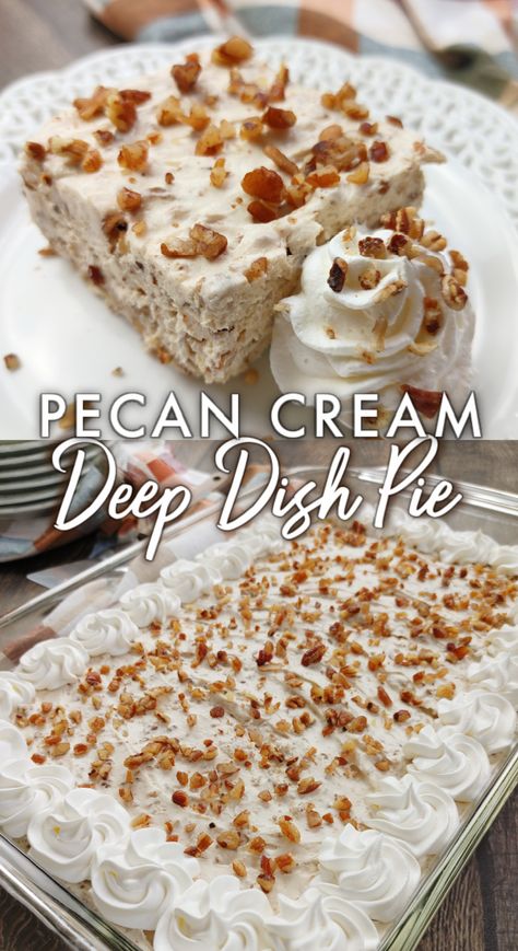 Pecan Cream Deep Dish Pie by South Your Mouth - WEEKEND POTLUCK 503 Peanut Butter Toffee, Cowboy Pasta, Chocolate Chip Cookies Easy, Toffee Chocolate Chip Cookies, South Your Mouth, Deep Dish Pie, Toffee Chocolate, Cookies Easy, Pecan Recipes