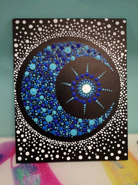 Painting Mandala Art, Dot Painting Mandala, Painting Mandala, Mandala Rock Art, Mandala Art Therapy, Mandala Stencils, Mandala Art Lesson, Mandala Artwork, Mandala Wall Art