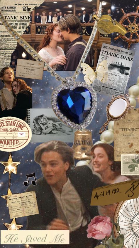 titanic (1997) #titanic Titanic Wallpaper Laptop, Aesthetic Wallpaper Titanic, Titanic Desktop Wallpaper, Titanic Collage, Titanic Wallpaper, Titanic 1997, Titanic Collage Wallpaper, Titanic Wedding, Titanic Leonardo Dicaprio