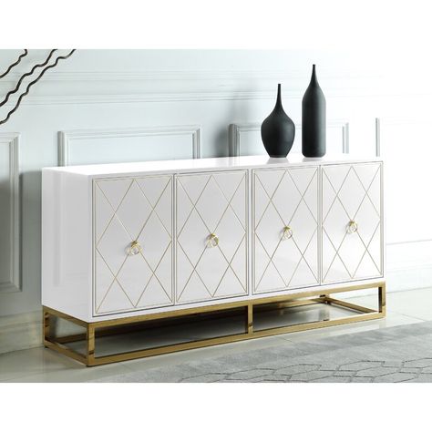 Contemporary Buffets And Sideboards, Hardware Storage, Wide Sideboard, Buffets And Sideboards, Wood Buffet, White Sideboard, Online Furniture Shopping, Pull Handles, Adjustable Legs