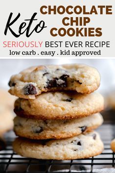 Keto Chocolate Chip Cookie Recipe, Low Carb Chocolate Chip Cookies, Dolce Poche Calorie, Galletas Keto, Resepi Biskut, Recipe Low Carb, Keto Cookie Recipes, Desserts Keto, Postre Keto