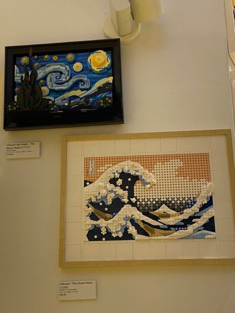 Starry Night Lego Aesthetic, Lego Starry Night, Lego Painting, Lego Room Decor, Lego Decorations, Lego Pictures, Lego Room, Cute Room Ideas, Cute Home Decor