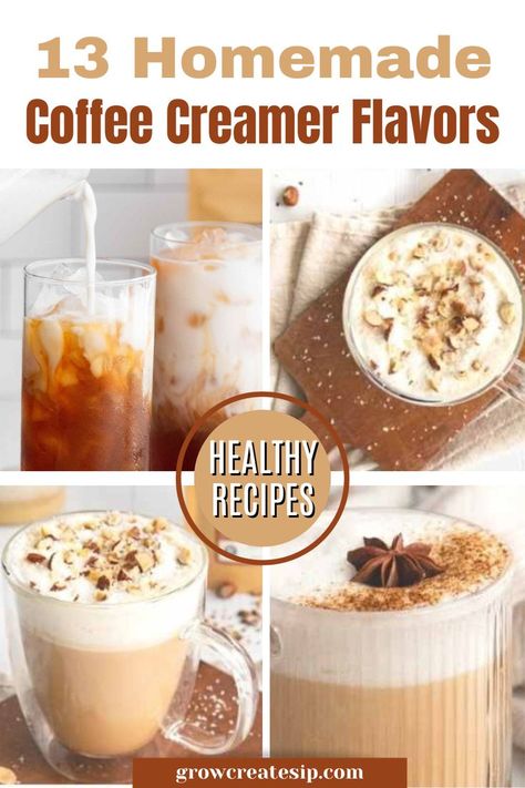 Make Your Own Creamer, Coffee Creamer Flavors, Caramel Coffee Creamer Recipe, Flavored Coffee Creamer Recipes, Natural Coffee Creamer, Coffee Creamer Recipes, Homemade Coffee Creamer Recipe, Healthy Coffee Creamer, Diy Coffee Creamer