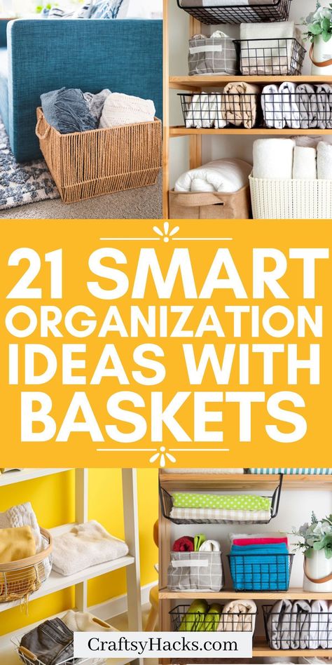 From laundry room decor to bedroom ideas, these organization ideas will transform your space. Learn some practical and chic ways to use baskets and incorporate them into your home aesthetic. Storage Unit Organization Ideas, Dollar Tree Storage Bins, Organizing With Baskets, Suit Storage, Organize Home, Modern Shelving Units, Storage Unit Organization, Diy Recycled Projects, Decorative Storage Bins