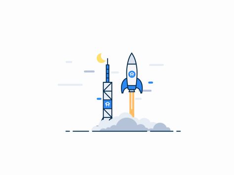 Rocket Launch by Egor Kosten #Design Popular #Dribbble #shots Rocket Animation, Illustration Gif, Animated Illustration, Powerpoint Free, Ui Animation, Rocket Launch, Motion Graphics Inspiration, Growth Marketing, Motion Graphics Design