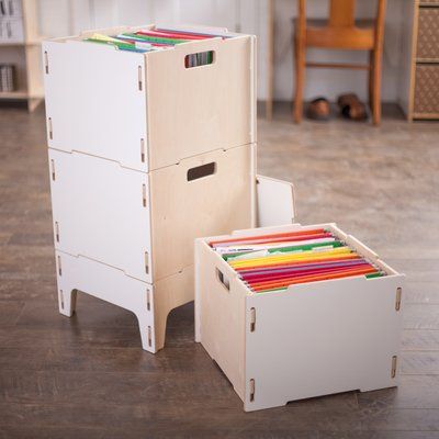 Sprout Caja Wooden Filing Cabinet Color: Closet Redesign, Wood File Cabinet, Wood File, Cnc Furniture, Storage Tips, Hanging Files, File Box, Hanging Rail, Compact Storage