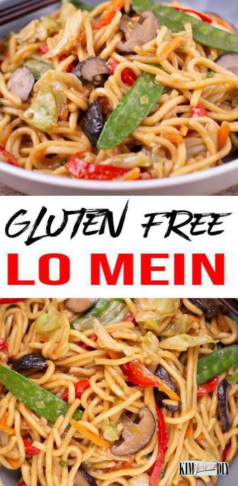 20 minute gluten free lo mein in white bowl with noodles & sauce Gluten Free Lo Mein Recipe, Gluten Free Chinese Recipes, Gluten Free Chow Mein, Gluten Free Lo Mein, Recipes Simple Quick, Gluten Free Noodles Recipe, Gluten Free Chinese Food, Gluten Free Asian Recipes, Gf Dinners