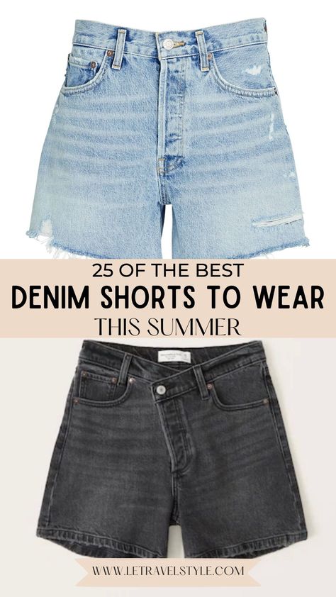 This guide covers the best denim shorts for every occasion this summer. I go over the best shorts for thicker thighs, the best trendy shorts, and how to style denim shorts. Best Denim Shorts I Summer Shorts I Summer Jean Shorts American Eagle Mom Shorts, How To Style Jean Shorts Summer, Jean Shorts 2023, Jean Shorts For Thick Thighs, Best Jean Shorts, Best Denim Shorts, Diy Denim Shorts, Thicker Thighs, Denim Shorts Outfit Summer