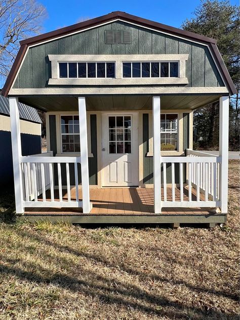 Porch Shed 12x24 Repo Lowes Shed Tiny House, 14x40 Shed House Interior With Loft, 10x20 Shed Plans With Loft, 12x12 Shed With Loft, 10x12 Barn Shed With Loft, Shed To Tiny House, Storage Shed, Front Porch, Tiny House