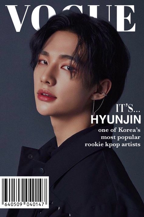 Aesthetic Skz Poster, Straykids Vogue, Hyunjin Vogue, Bahasa Jepun, Anime Wall Prints !!, Straykids Hyunjin Photoshoot, Pop Posters, Vogue Covers, Kpop Posters