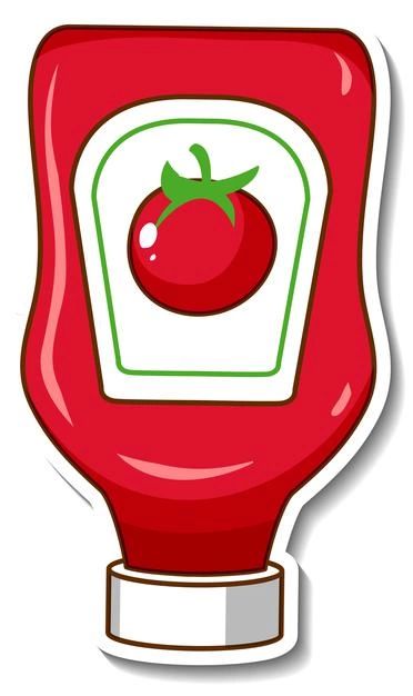 Free Vector | A sticker template with a ketchup bottle Chili Pepper Sauce, Bottle Template, Diet Plate, Salsa Tomatillo, Strawberry Breakfast, Restaurant Drinks, Vegetable Illustration, Breakfast Burger, Glass Packaging