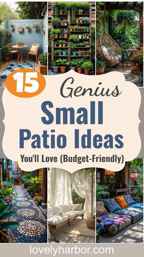 15 Budget-Friendly Small Patio Ideas You’ll Love 2 Small Private Patio Ideas, Decorating Small Patio, Small Patio Seating, Tiny Patio Ideas, Small Patio Ideas Townhouse, Small Patio Furniture Ideas, Patio Ideas Townhouse, Small Patio Ideas On A Budget, Small Patio Decorating Ideas