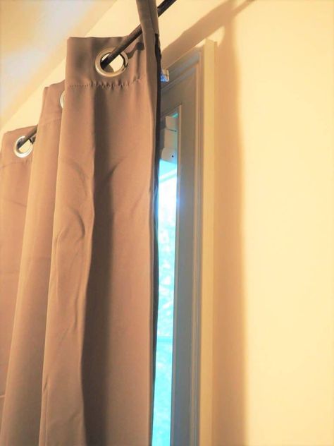 How to Block Light Leaking From the Top and Sides of Your Curtains Curtains Inside Window Frame, Wrap Around Curtain Rod, Block Out Curtains, High Curtains, Strip Curtains, Window Blocks, Baseboard Heating, Porch Curtains, Light Blocking Curtains