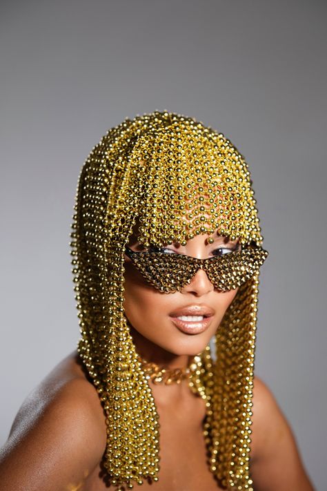 Gold pearl wig Cleopatra headpiece. Burlesque cosplay wig for goddess. Festival carnival rave outfit. Pearl Wig, Cleopatra Headpiece, Egyptian Crown, Rave Braids, Forehead Headband, Modern Egypt, Goddess Outfit, Goddess Crown, Burning Man Costume