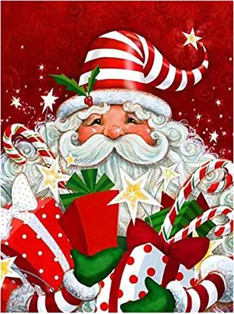 Santa Canvas, Santa Art, Diy Santa, Christmas Diamonds, Christmas Tops, Christmas Packaging, Santa Clause, Santa Gifts, Christmas Paintings