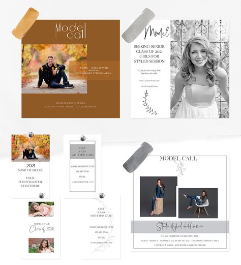 New Marketing Model Call Templates and Rep. Cards!! Model Call Template, Call Template, Open Word, Card Model, Model Call, Family Sessions, Marketing Template, Photoshop Elements, Design Model