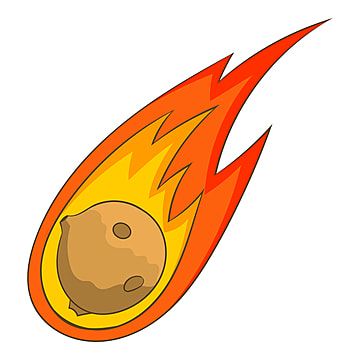 Meteor Illustration, Earth Explosion, Asteroid Astrology, Bright Burn, Galaxy Cartoon, Fire Cartoon, Earth Vector, Space Cartoon, Rock Science