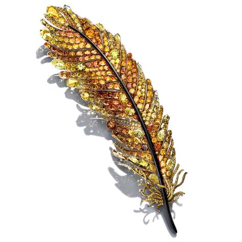 Cindy Chao, Phoenix Feather, Feather Brooch, Jewelry 3d, Solitaire Diamond Pendant, Jewelry Design Drawing, Yellow Diamonds, Cultured Pearl Necklace, Feather Jewelry