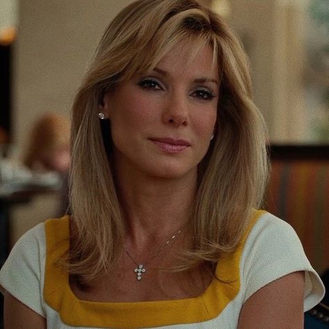 The Blind Side Aesthetic, Sandra Bullock Bangs, Sandra Bullock Blind Side, Sandra Bullock Baby, Pretty Middle Aged Woman, Sandra Bullock Hair, The Blind Side, Baby Bangs, Sandra Bullock