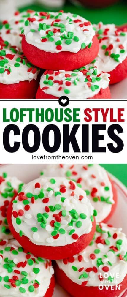 Make delicious Lofthouse Cookies at home with this easy Copycat Lofthouse Cookie Recipe. Change up the sprinkles and colors to match any holiday or event #Lofthouse #cookie #cookierecipe #lftorecipes #christmascookies Loft House Cookies Recipe, Loft House Cookies, Easy Cookie Ideas, New Years Dessert, Lofthouse Cookie Recipe, New Year Desserts, Shortbread Bites, Lofthouse Cookies, Chocolate Marshmallow Cookies