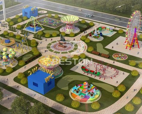 What to Consider When Investing in Building an Amusement Park? Amusement Park Plan, Theme Park Planning, Architecture Blueprints, Indoor Playground Equipment, Park Design, Outdoor Park, Amusement Park Rides, Parking Design, Outdoor Playground