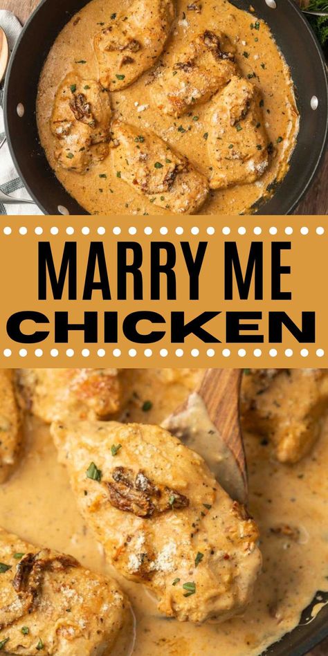 Marry Me Chicken Recipe, Season Chicken, Sun Dried Tomato Sauce, Eating On A Dime, Marry Me Chicken, Recipe Using Chicken, Chicken Eating, Double Cream, Brown Sauce