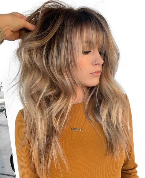 Mid-Back Razored Shag Long Shag Hairstyles, Long Shag Haircut, Shaggy Hair, Shaggy Haircuts, Shag Hairstyles, Winter Hair Color, Shag Haircut, Winter Hairstyles, Grunge Hair