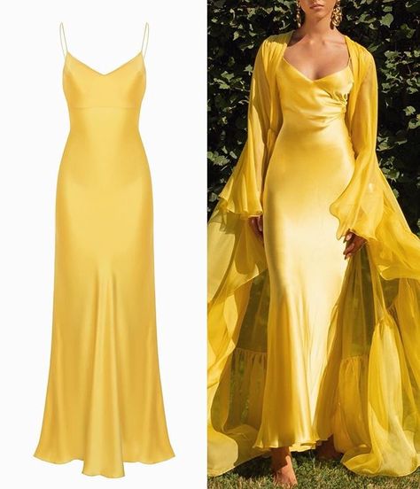 Definitely Yellow Long Dress, Prom Dresses Yellow, Fashion Tops Blouse, Long Prom Dresses, Romantic Dress, Two Piece Dress, Fancy Dresses, Ball Dresses, Prom Dresses Long