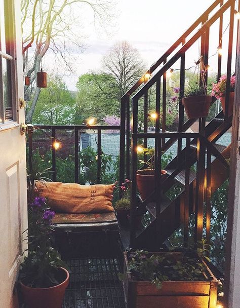 Make A List To Feel Beautiful This Summer Bohemian Style Home, Interior Boho, Fire Escape, Casa Exterior, Small Balcony Ideas, House Goals, Small Balcony, Railing, My Dream Home