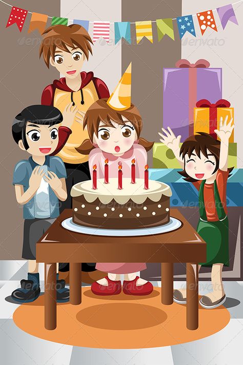 Party Vector, Celebrating Birthday, Composition Painting, Picture Composition, Party Cartoon, School Illustration, Birthday Cartoon, Birthday Wishes Quotes, Birthday Party Celebration